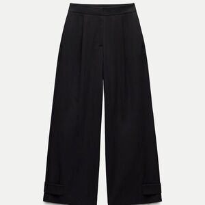Zara Elegant Black Wide-Leg Women's Pants